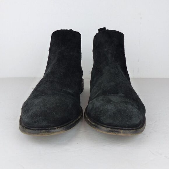 All Saints Chelsea Boots Men 12 US 45 Black Rook Suede Leather Pull On Rock - Picture 5 of 12